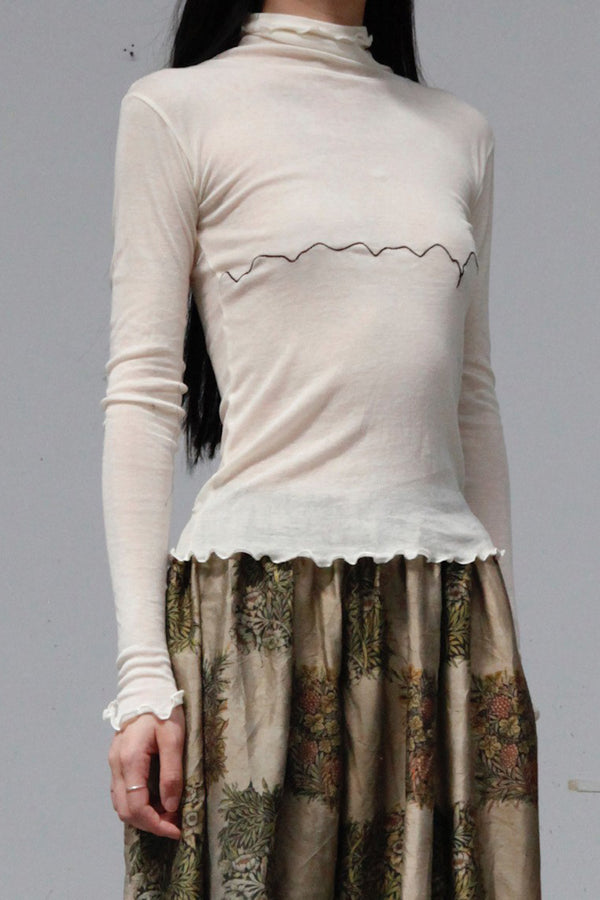 BASERANGE Tiger print cardigan turtleneck sweater TOTST-CG-AU23 UNDYED
